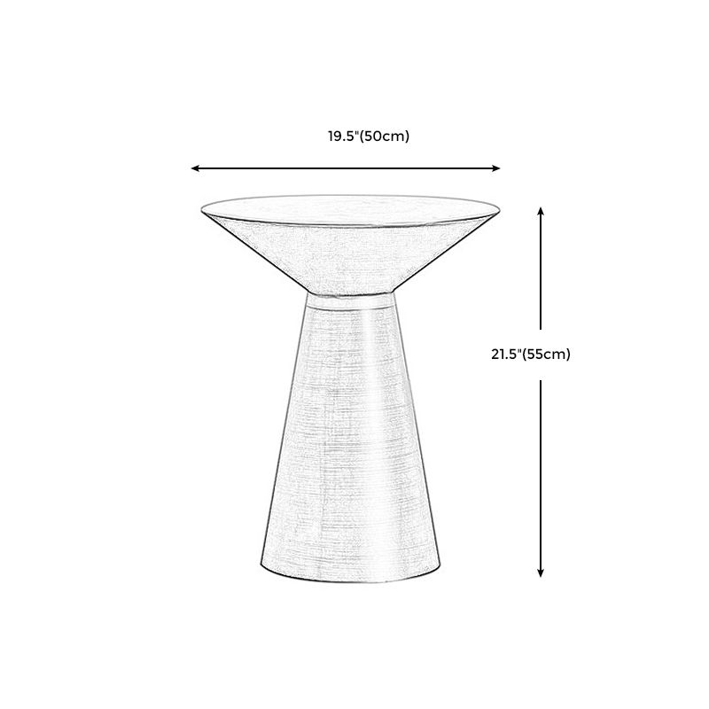 Glam Round Stainless Steel Side Table Fade-Resistant Pedestal Sofa End Table