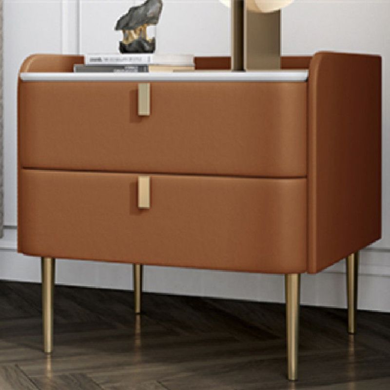 Les jambes de chevet de lit en pierre incluent la table de nuit avec 2 tiroirs