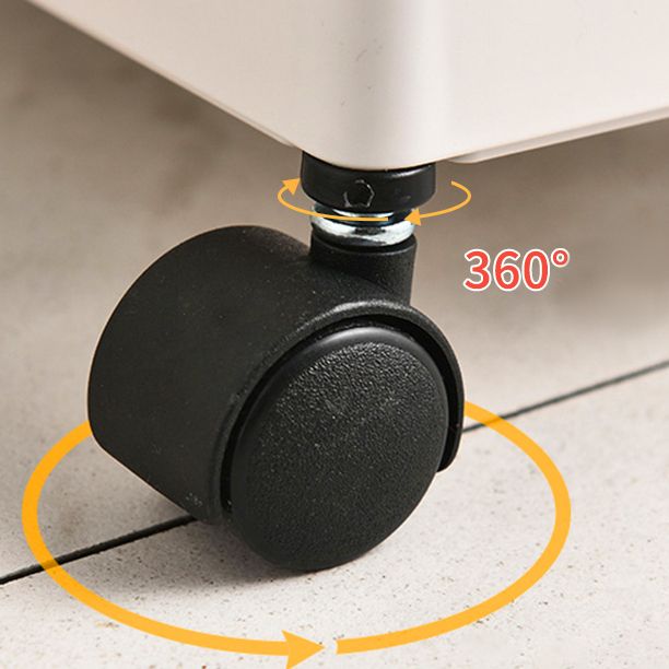 Rectangular Open Bookcase Modern Metal Bookshelf with Casters