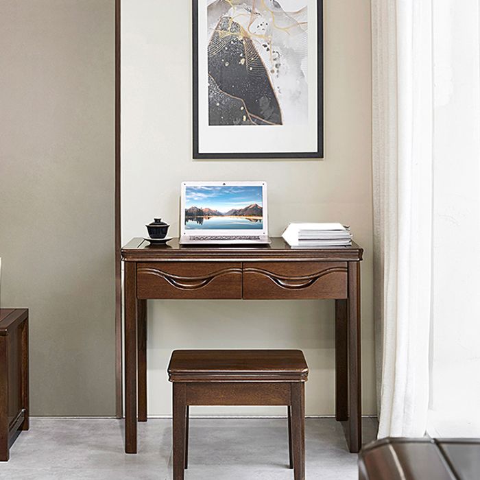 Solid Wood 2 Drawers Office Desk Bedroom Parsons Base Writing Desk Clearhalo 'furn' 'furn_office_desk' 'Furniture' 'Office Desks' 'Office Furniture' 'office_desk' 1200x1200_6a178264-5bd6-4d49-9912-fea88e741346