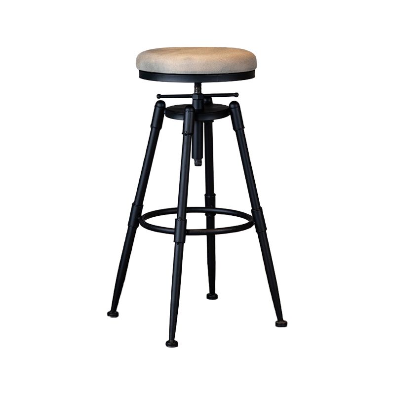 Industrial Adjustable Height Footrest Iron Bar Stool 27.55" Kitchen Stool with Black Legs Clearhalo 'Bar Furniture' 'Bar Stools' 'bar_stools' 'furn' 'furn_bar_stools' 'furniture_bar_stools' 'Kitchen & Dining Furniture' 'kitchen&dining_furn' 'kitchen' 'kitchen_furn' Furniture' 1200x1200_6a1828c6-0f4a-4559-89f8-88aacf9d1f89