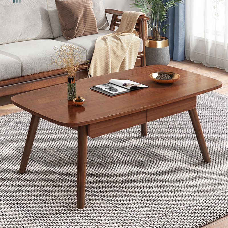 Modern Wood Texture Walnut/wood Rectangle with Drawer Coffee Table Clearhalo 'Coffee & Accent Tables' 'Coffee Tables' 'coffee_tables' 'furn' 'furn_coffee_tables' 'Furniture' 'furniture_coffee_tables' 'Living Room Furniture' 1200x1200_6a185525-0dc0-4e67-83ed-f1169432b11e
