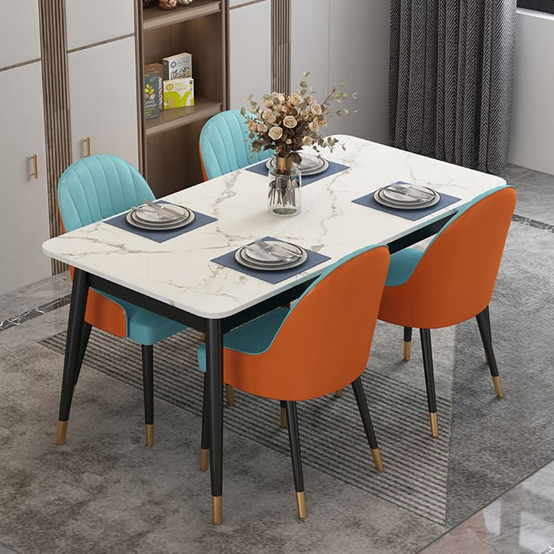 Modern Style Sintered Stone Dining Table White Rectangle Table with 4 Legs Clearhalo ' dining_table' 'Dining Tables & Seating' 'Dining Tables' 'furn' 'furn_dining_table' 'Furniture' 'furniture_dining_table' 'Kitchen & Dining Furniture' 'kitchen&dining_furn' 'kitchen' 'kitchen_dining_table' 1200x1200_6a186a88-2665-471e-bc2b-a495f9201290