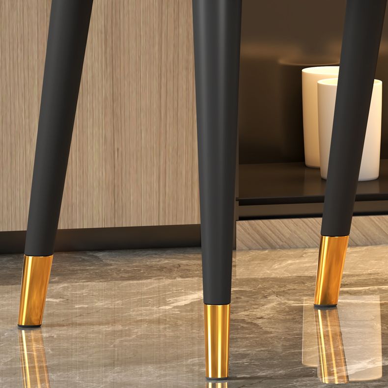 Glam Metal Dining Armless Chairs Upholstered Dining Leather Chairs for Restaurant Clearhalo ' kitchen&dining_furn' 'Dining Chairs' 'Dining Tables & Seating' 'dining_chair' 'furn' 'furn_dining_chair' 'Furniture' 'furniture_dining_chair' 'Kitchen & Dining Furniture' 'kitchen' 1200x1200_6a18c441-7583-4d60-b287-e991ba78a600