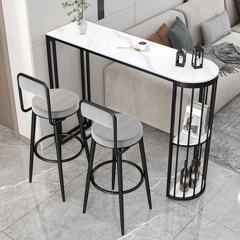 Stone Bar Table Set 1/3 Pcs Modern Bar Table and Upholstered Stools Clearhalo 'Bar Furniture' 'furn' 'furn_home_bar_bar_sets' 'Furniture' 'Home Bars & Bar Sets' 'home_bar_bar_sets' 'Kitchen & Dining Furniture' 1200x1200_6a1a878a-8075-4fb6-9538-5b6cc9036f13