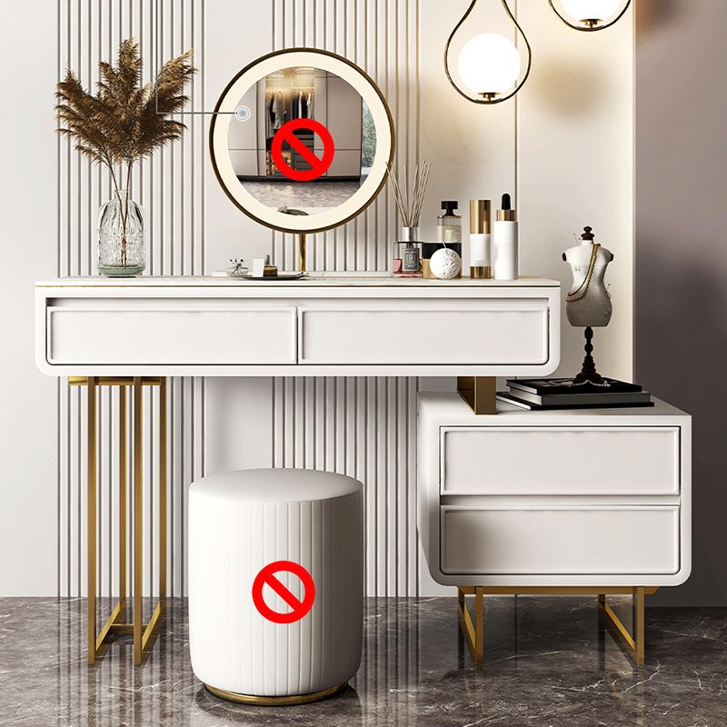 Vanité de maquillage luxueuse en pierre supérieure avec 2/4 tiroirs de rangement