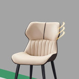 Silla lateral de cuero y metal de cuero y metal