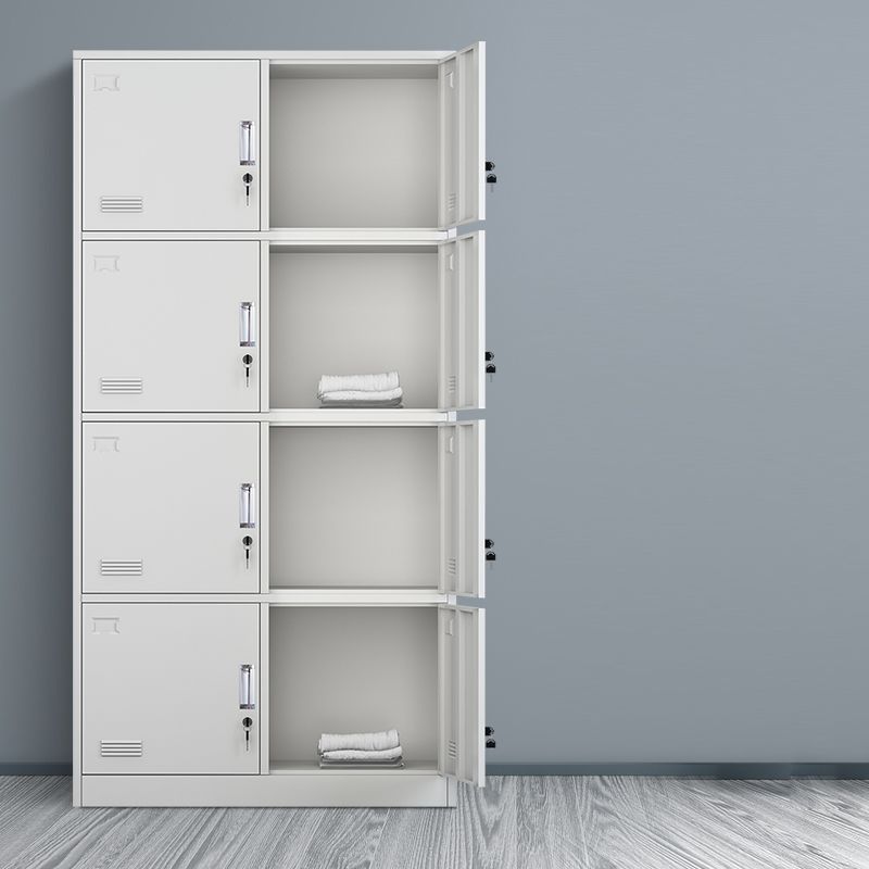 Armadio del guardaroba in acciaio grigio armadio a card a cerniera contemporanea