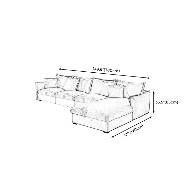 Contemporary Removable Cushions Sectionals 33.46"High Straight Arm Sofa,Beige Clearhalo 'furn' 'furn_sectionals' 'Furniture' 'furniture_sectionals' 'kitchen' 'kitchen_sectionals' 'Living Room Furniture' 'Sectionals' 1200x1200_6a1fa831-7399-4156-84bf-1be41882ecc3