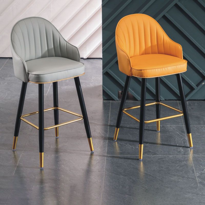 Scandinavian Leather Counter Stools Metal Black Bar Stools with Footrest Clearhalo 'Bar Furniture' 'Bar Stools' 'bar_stools' 'furn' 'furn_bar_stools' 'furniture_bar_stools' 'Kitchen & Dining Furniture' 'kitchen&dining_furn' 'kitchen' 'kitchen_furn' Furniture' 1200x1200_6a20a128-efd3-42bd-84e5-887d2feb0f22