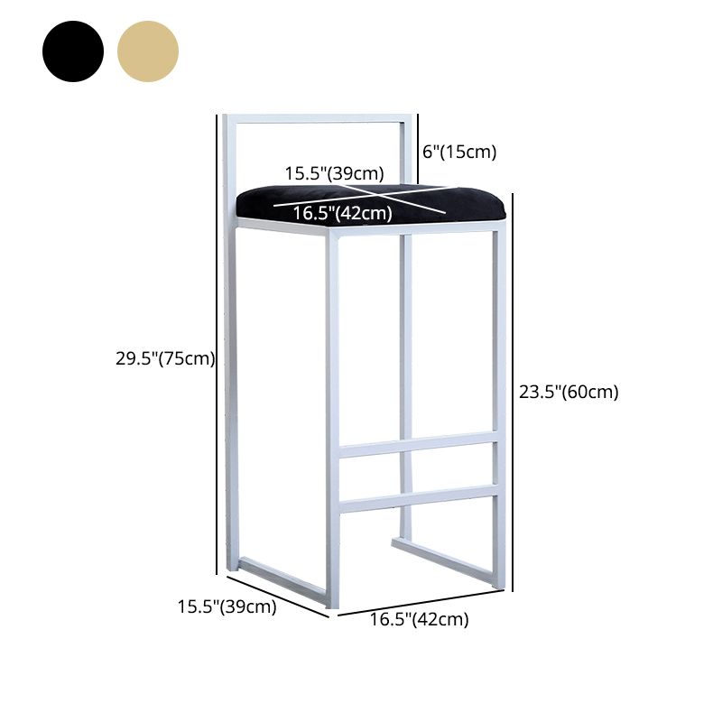 Modern Style Metal Bar Stool with Footrest and Low Back Bistro Bar Stool for Kitchen Clearhalo 'Bar Furniture' 'Bar Stools' 'bar_stools' 'furn' 'furn_bar_stools' 'furniture_bar_stools' 'Kitchen & Dining Furniture' 'kitchen&dining_furn' 'kitchen' 'kitchen_furn' Furniture' 1200x1200_6a20dc06-7285-4117-a88e-c6dd653531cf