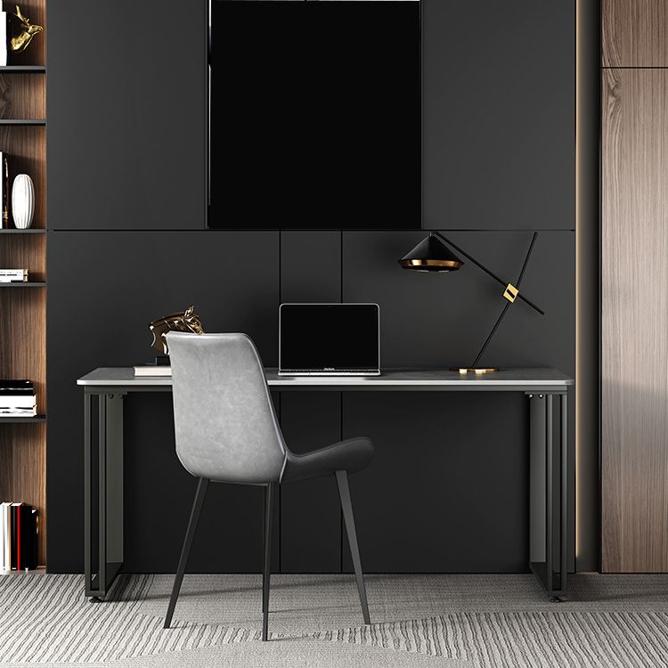 Escritorio de escritura de hierro y piedra escritorio de oficina rectangular gris rectangular