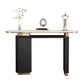 Glam Stone Oval Console Table 33.46" Tall Rectangle Accent Table