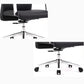 Contemporary Arm Chair Fixed Arms Wheels Black Leather High Back Chair Clearhalo 'furn' 'furn_office_chair' 'Furniture' 'Office Chairs' 'Office Furniture' 'office_chair' 1200x1200_6a25ecfc-f071-412f-bd49-fc81801c0cf3
