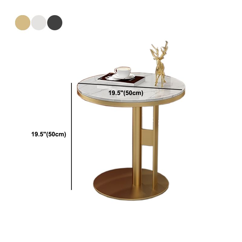 19.69" Tall Contemporary Style Side End Table Round Sofa Side Accent Table