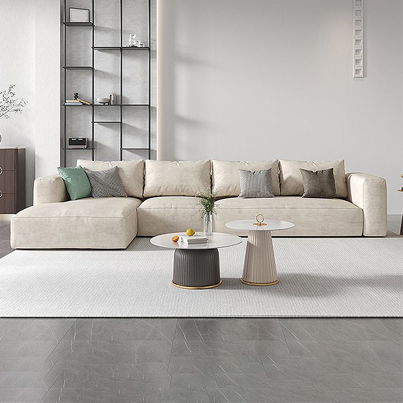 Square Arm Cream Cushion Back Sectional Contemporary Stain-Resistant Sofa Clearhalo 'furn' 'furn_sectionals' 'Furniture' 'furniture_sectionals' 'kitchen' 'kitchen_sectionals' 'Living Room Furniture' 'Sectionals' 1200x1200_6a26ef8d-ce53-4b9a-9880-7f080b051cef