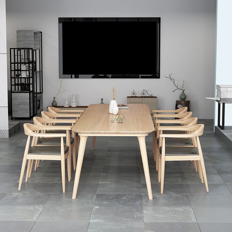 Contemporary Solid Wood Desk Natural Office Curved Writing Desk Clearhalo 'furn' 'furn_office_desk' 'Furniture' 'Office Desks' 'Office Furniture' 'office_desk' 1200x1200_6a2731b3-41b7-4509-a64a-d81a0b7ab0b6