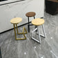 Modern Armless Bar Stool Indoor Round Seat Bar Chair with Metal Legs