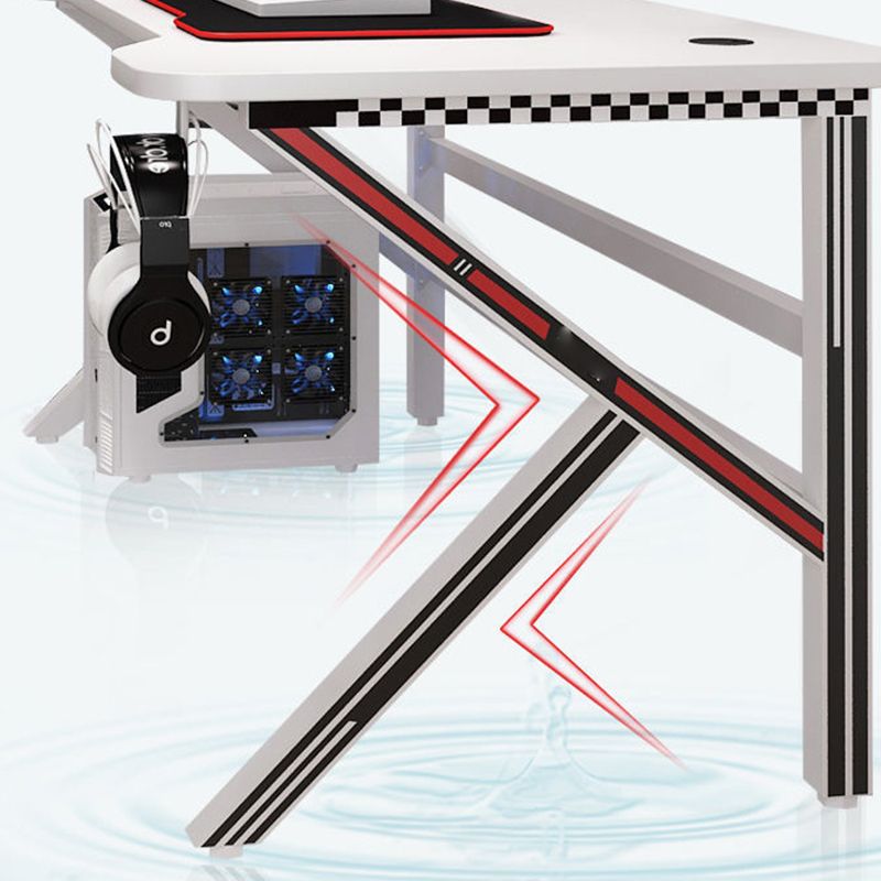 Glam Home Gaming Desk Fabricage Wood K-Shape Computer Desk