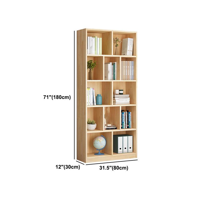 Scandinavian Vertical Standard Bookshelf Natural Pine Wood Bookshelf for Home Clearhalo 'Bookcases' 'furn' 'furn_bookcases' 'Furniture' 'furniture_bookcases' 'kitchen' 'kitchen_bookcases' 'Living Room Furniture' 'Office Furniture' 1200x1200_6a2b7d0e-d123-4dcf-b9f4-f5474f7546cc