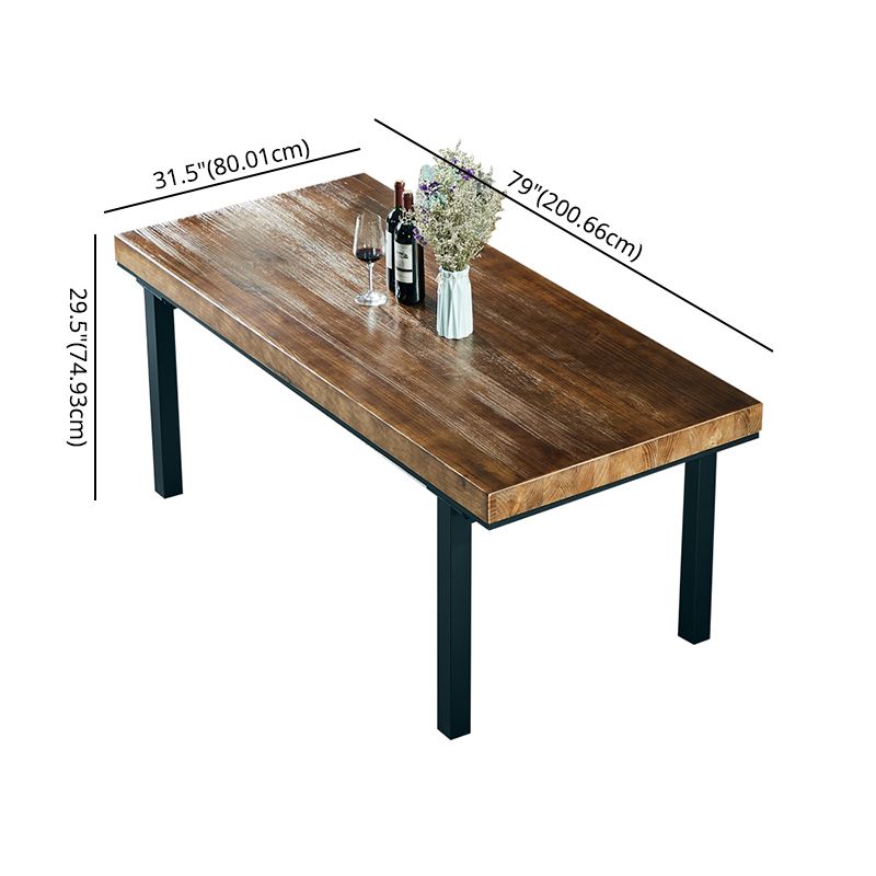 Traditional Style Solid Wood Dining Set with Walnut Table and 4 Black Legs Base Clearhalo 'Dining Room Sets' 'Dining Tables & Seating' 'dining_room_set' 'furn' 'furn_dining_room_set' 'Furniture' 'furniture_dining_room_set' 'Kitchen & Dining Furniture' 'kitchen&dining_furn' 'kitchen' 1200x1200_6a2bcaa1-e800-4f26-884f-54938f0cf764
