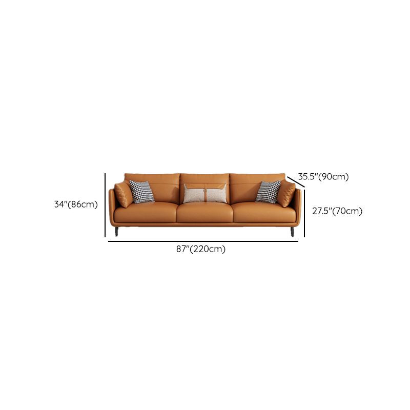 Medio de almohadas de naranja moderna almohada Top brazo asiento de cuero genuino