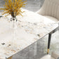 Nordic Glam Style Sintered Stone Rectangle Table Set 1/2/5/7 Pieces Dining Set Clearhalo 'Dining Room Sets' 'Dining Tables & Seating' 'dining_room_set' 'furn' 'furn_dining_room_set' 'Furniture' 'Kitchen & Dining Furniture' 1200x1200_6a2d287e-7757-4942-bde9-8a3d8d27646c