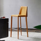 Tabouret de bar moderne avec dossier en cuir, tabouret de comptoir pour salon