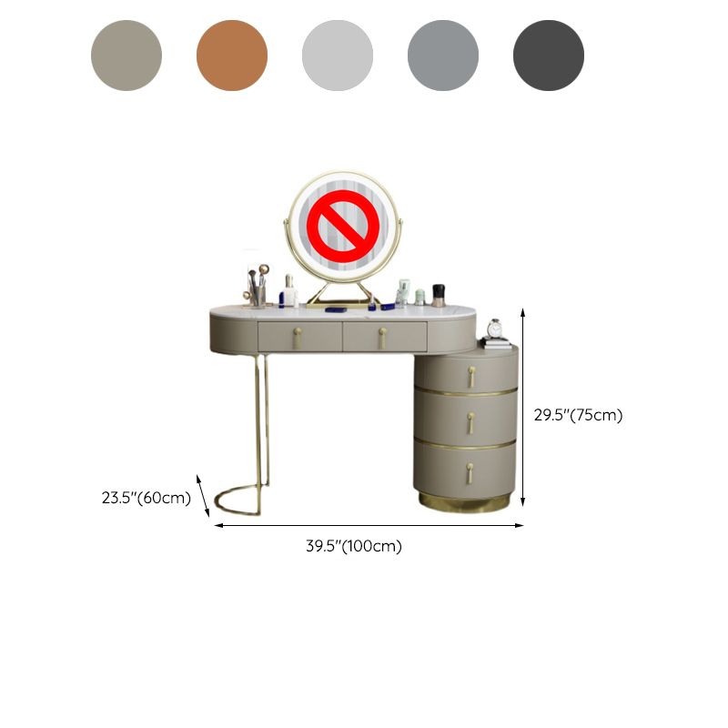 Tavoli da vanità in pietra 23.62 "tavolo da trucco largo con 5 cassetti