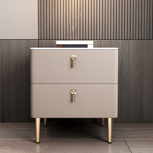 Klassischer Glamakzenttisch Nachttisch Stein Nachttschrank mit Schubladen