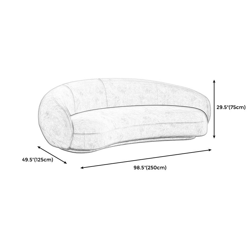 Ultra-Modern Tight Back Sofa 27.6"High Armless Curved Sofa for Apartment Clearhalo 'furn' 'furn_sofas' 'Furniture' 'furniture_sofas' 'kitchen' 'kitchen_sofas' 'Living Room Furniture' 'Sofa' 'sofas' 1200x1200_6a2fa4d9-7899-4760-a9eb-f00e576a39a0