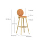 Leather Bar Stool Backrest Counter Stool for Bristol with Gold Frame