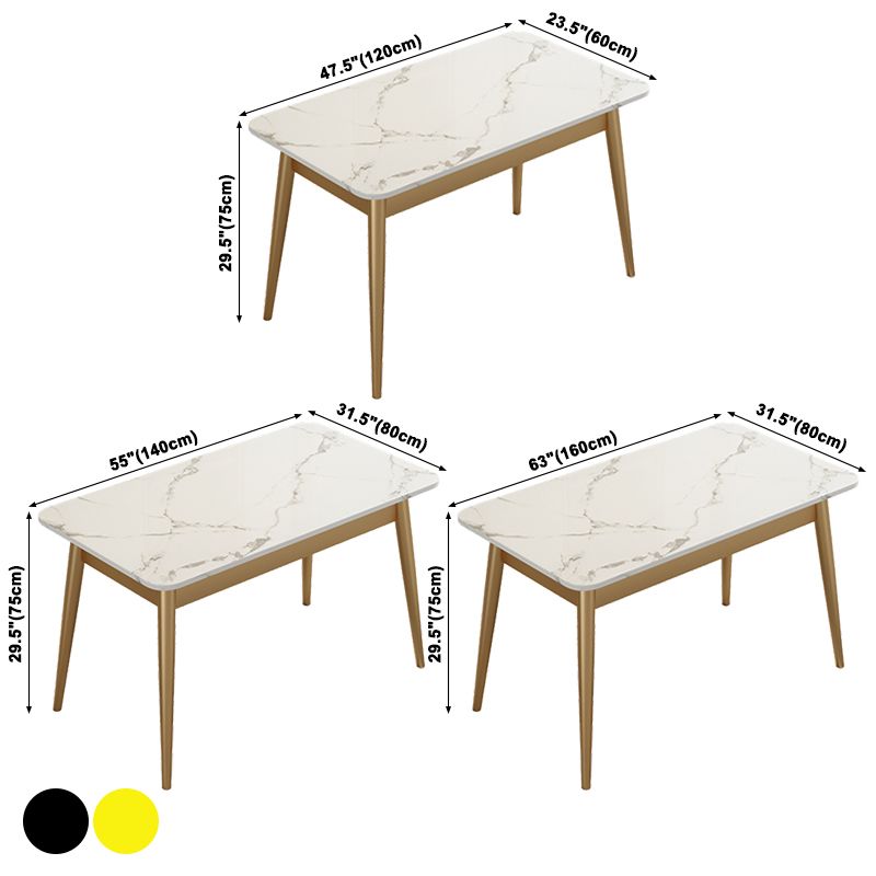 Metal Traditional Luxury Rectangle Table Sintered Stone Table with 4 Legs Clearhalo ' dining_table' 'Dining Tables & Seating' 'Dining Tables' 'furn' 'furn_dining_table' 'Furniture' 'furniture_dining_table' 'Kitchen & Dining Furniture' 'kitchen&dining_furn' 'kitchen' 'kitchen_dining_table' 1200x1200_6a30eb33-f969-4c0c-b7c0-959d4f7b10af