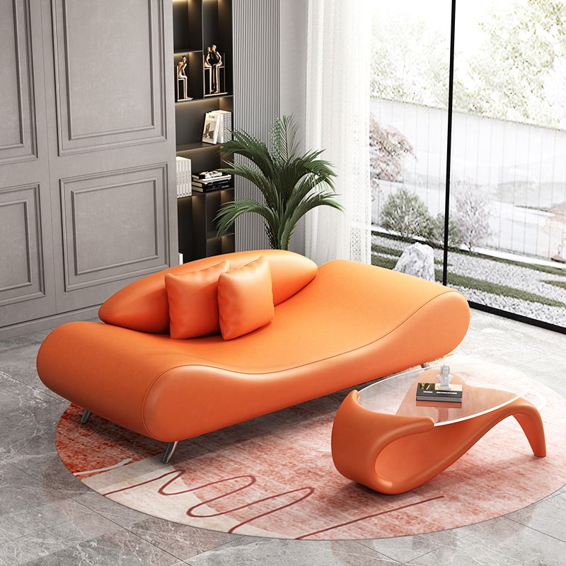 23,62 inch lang gebogen armloze bank eigentijdse bank voor woonkamer