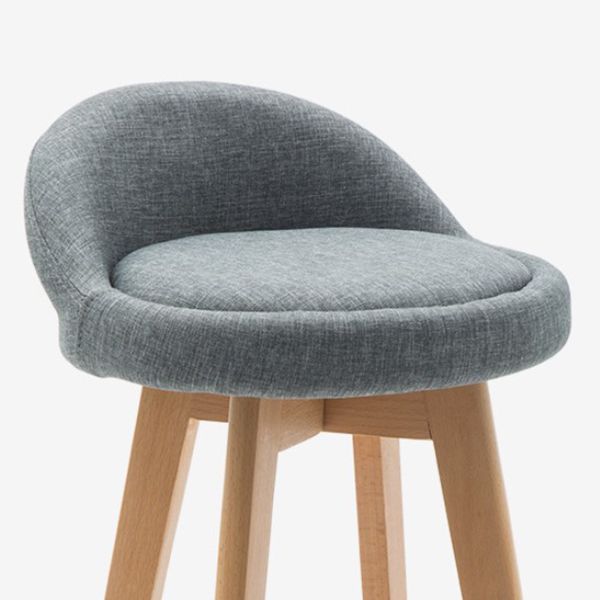 レストラン用のコンテンポラリーウッドスツールバックレストファブリックスツール