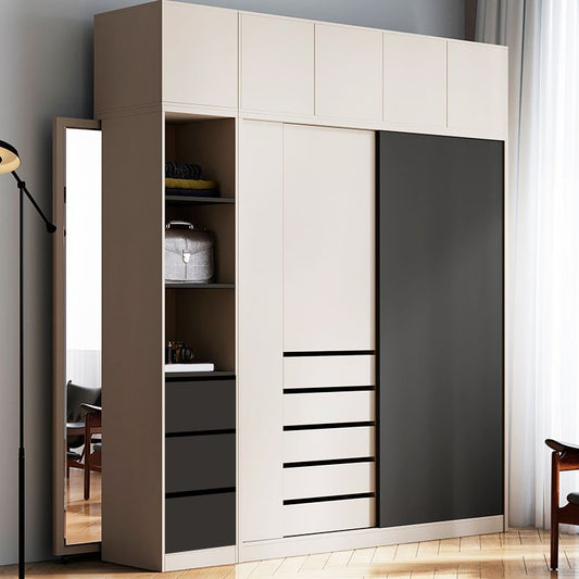 Armadio di stoccaggio in legno fabbricato mobile contemporaneo con cassetti