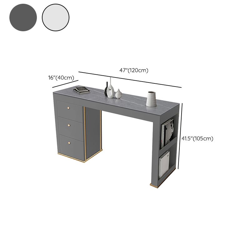 Contemporary Style 1/2/3 Pieces Stone Rectangular Bar Table Set for Indoor