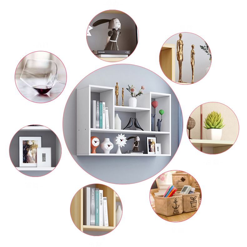 Modern Engineered Wood Bookcase, Geometric Bookshelf for Any Room Clearhalo 'Bookcases' 'furn' 'furn_bookcases' 'Furniture' 'Office Furniture' 1200x1200_6a355ce8-3254-4144-9583-d49d1d25dc54