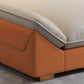 Sofa en coupe orange 35.43 "Sofa modulaire en faux cuir de haut avec coussins amovibles