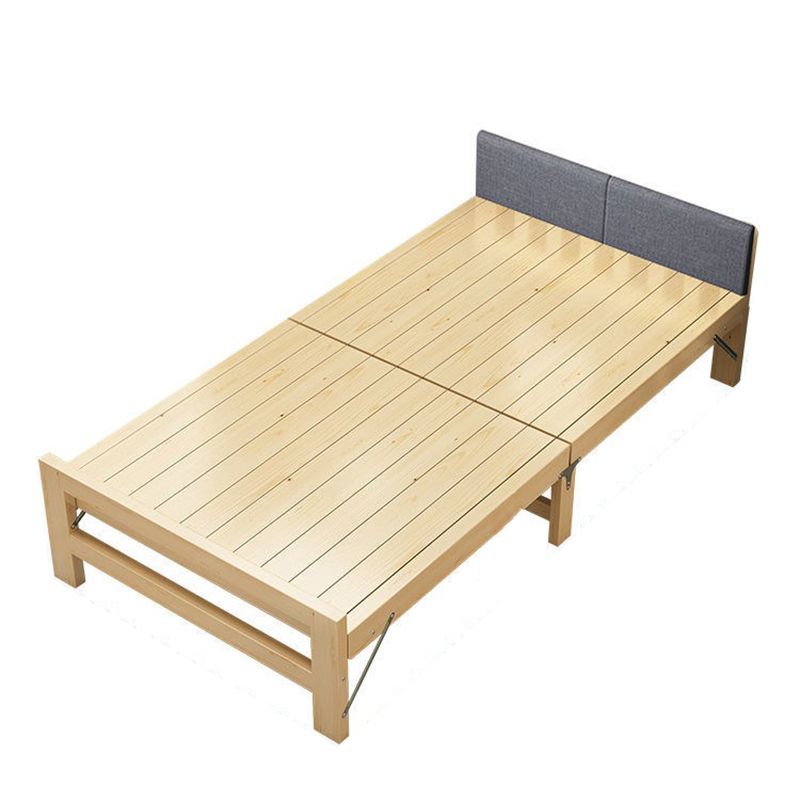 Scandinavian Wood Foldable Bed Low Profile Upholstered Bed with Mattress Clearhalo 'Bedroom Furniture' 'Beds' 'furn' 'furn_beds' 'Furniture' 1200x1200_6a38229b-b4da-4246-acf5-8c71868e46a9