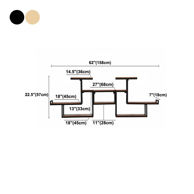 Industrial Floating Shelf Bookcase Metal and Wooden Bookshelf Clearhalo 'Bookcases' 'furn' 'furn_bookcases' 'Furniture' 'Office Furniture' 1200x1200_6a39493f-0232-4891-a884-d624b436b661