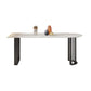 Metal Double Pedestal Dining Table Free Form Modern Dining Table