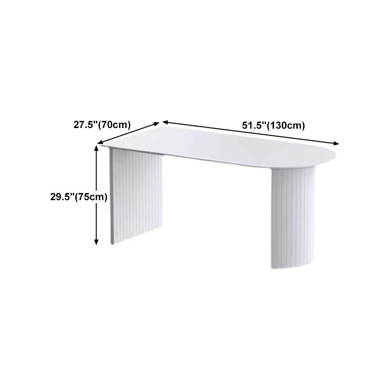 Sintered Stone and Ash Wood White Table Modern Dining Table with Double Pedestal Clearhalo 'Dining Tables & Seating' 'Dining Tables' 'dining_table' 'furn' 'furn_dining_table' 'Furniture' 'furniture_dining_table' 'Kitchen & Dining Furniture' 'kitchen' 'kitchen_dining_table' 1200x1200_6a3b76cc-67d5-406e-b4ed-2ab513616812