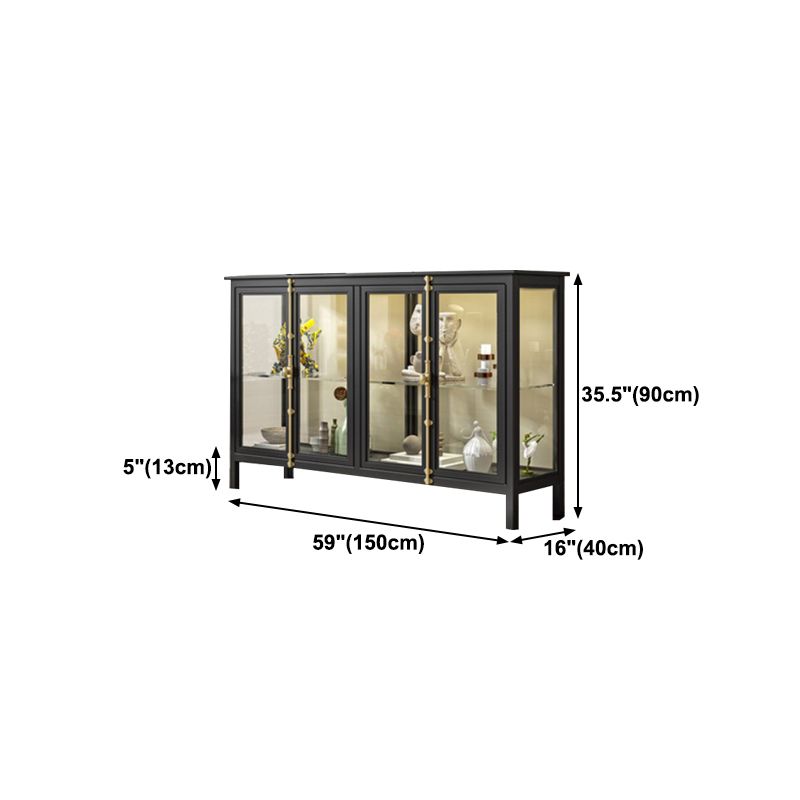 Porte di vetro da 36 "H cucina da cucina server di buffet per soggiorno