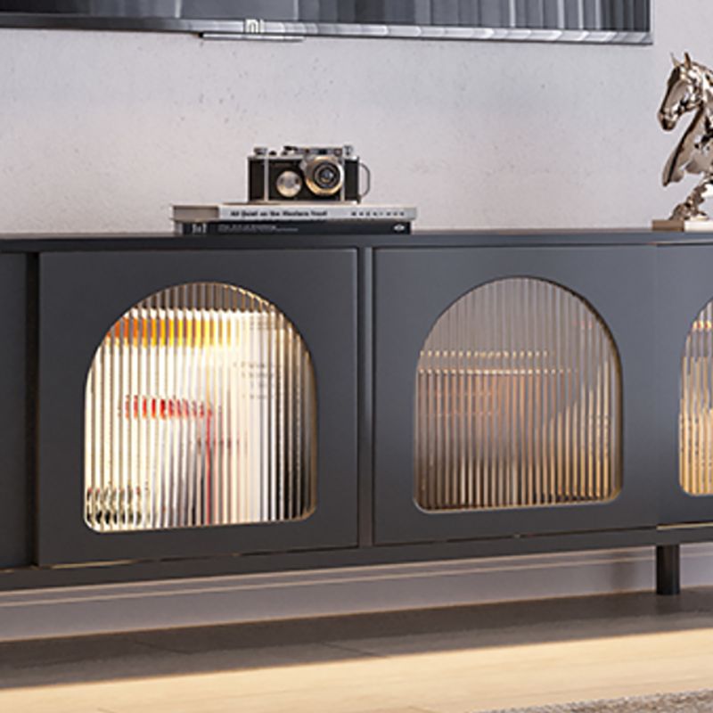 STANTE TV in stile moderno pietra con console TV in stoccaggio chiuso con 4 porte