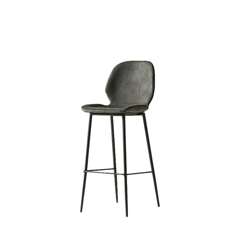 Modern Style Backrest Metal Counter Stool with Leather Cushion Clearhalo 'Bar Furniture' 'Bar Stools' 'bar_stools' 'furn' 'furn_bar_stools' 'Furniture' 'Kitchen & Dining Furniture' 1200x1200_6a3f4feb-3fc1-4770-94f4-1643eef483b2