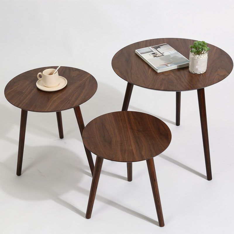 Table d'appoint d'appoint pour canapé scandinave, table d'appoint à trois broches, table d'appoint ronde