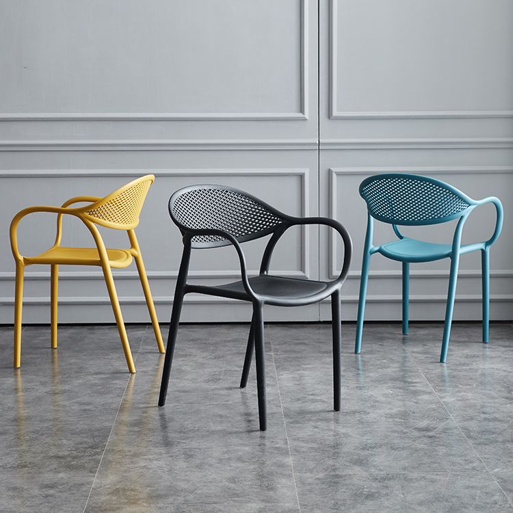 Contemporary Plastic Dining Armchair Chair Open Back Dining Side Chair for Kitchen Clearhalo ' kitchen&dining_furn' 'Dining Chairs' 'Dining Tables & Seating' 'dining_chair' 'furn' 'furn_dining_chair' 'Furniture' 'furniture_dining_chair' 'Kitchen & Dining Furniture' 'kitchen' 1200x1200_6a4030f2-0865-4566-bf25-5973963deeaf