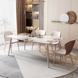 Modern White Stone Rectangular Kitchen Dining Table for Dining Hall Clearhalo 'Dining Tables & Seating' 'Dining Tables' 'dining_table' 'furn' 'furn_dining_table' 'Furniture' 'Kitchen & Dining Furniture' 1200x1200_6a407da4-e317-4545-8950-75c01e8170e0