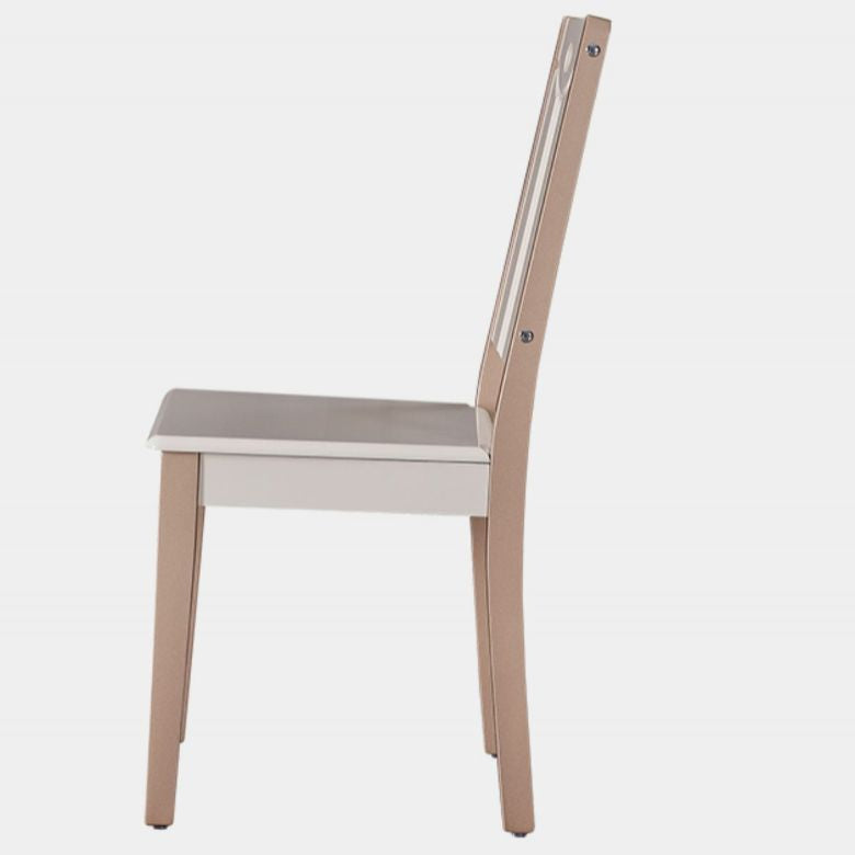 5/7 pezzi in vetro temperato Top 4 gambe in legno Set da pranzo per casa